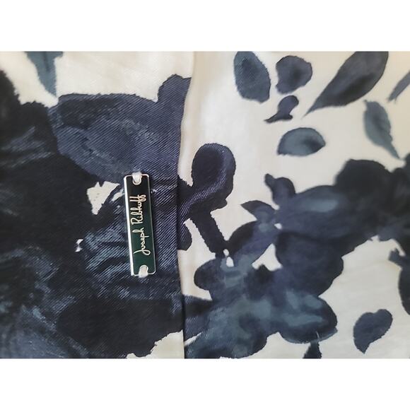 Joseph Ribkoff Women's Blue Floral Lightweight Stretch Mid Rise Pants Size 8 - Picture 7 of 9